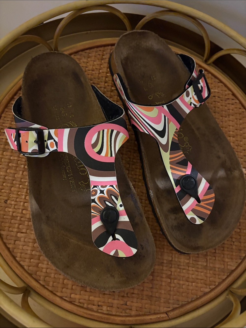 Papillio Pink Black Multi-Pattern Thong Sandals - Women
